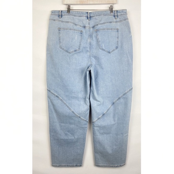 NWT Eloquii Plus Size Seam Detail Straight Leg Jeans, Light Wash - Size 20 - Picture 7 of 12